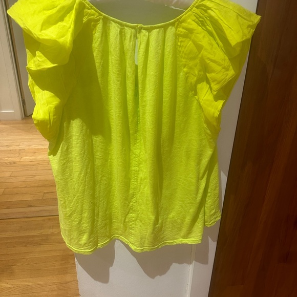 Velvet neon yellow summer top. - Picture 6 of 10